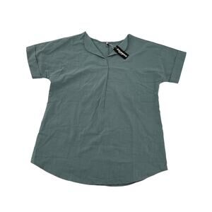 Teal Zeagoo Linen shirt Size Small